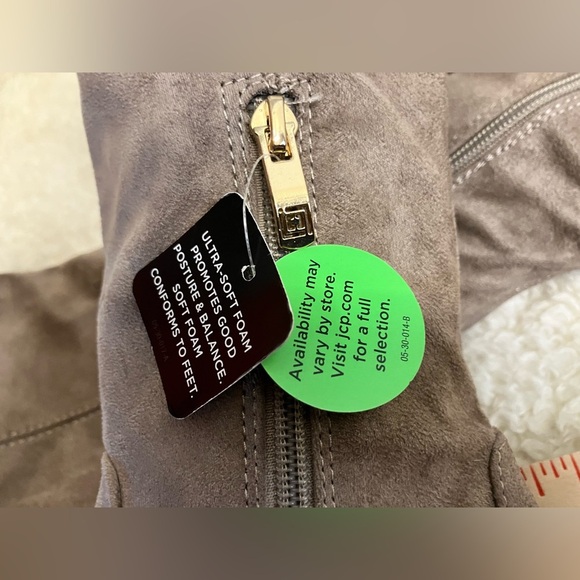 NWT Liz Claiborne Leyla Tan Taupe Over the Knee Boots Wide Chunky 10W - Picture 7 of 13